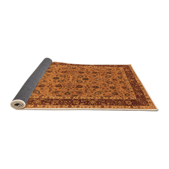 Sideview of Oriental Orange Traditional Rug, urb450org