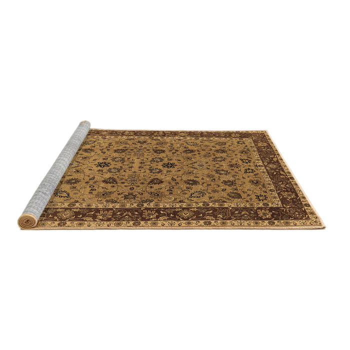 Sideview of Machine Washable Oriental Brown Traditional Rug, wshurb450brn
