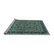 Sideview of Machine Washable Oriental Light Blue Traditional Rug, wshurb450lblu