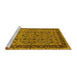 Sideview of Machine Washable Oriental Yellow Traditional Rug, wshurb450yw