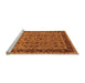 Sideview of Machine Washable Oriental Orange Traditional Area Rugs, wshurb450org