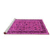 Sideview of Machine Washable Oriental Pink Traditional Rug, wshurb450pnk