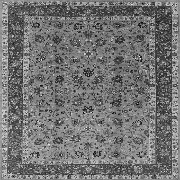 Square Machine Washable Oriental Gray Traditional Rug, wshurb450gry