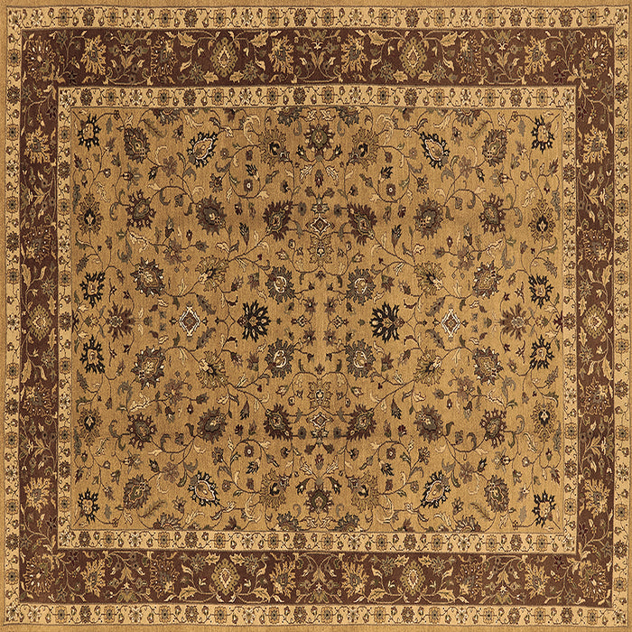 Square Oriental Brown Traditional Rug, urb450brn