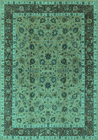 Oriental Turquoise Traditional Rug, urb450turq
