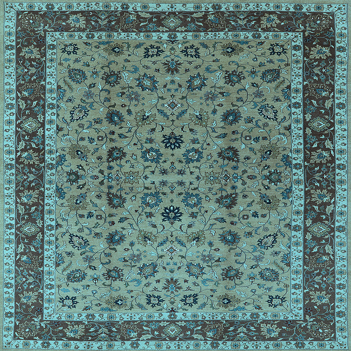 Square Oriental Light Blue Traditional Rug, urb450lblu