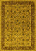 Machine Washable Oriental Yellow Traditional Rug, wshurb450yw