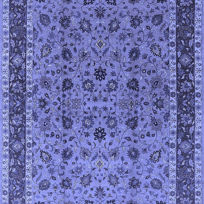Machine Washable Oriental Blue Traditional Rug, wshurb450blu