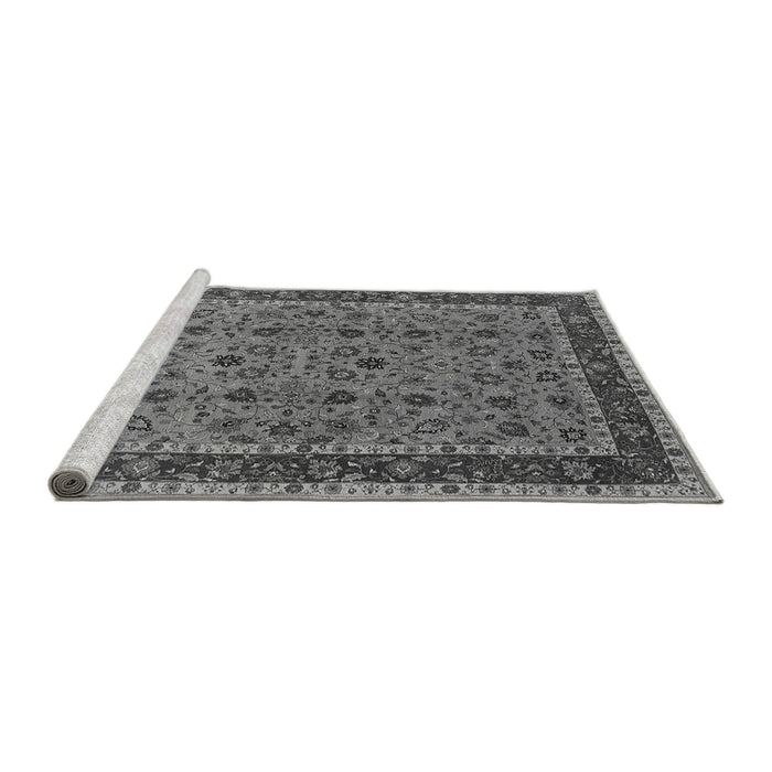 Sideview of Machine Washable Oriental Gray Traditional Rug, wshurb450gry