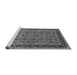 Sideview of Machine Washable Oriental Gray Traditional Rug, wshurb450gry