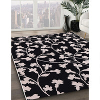 Mid-Century Modern Black Oriental Rug, urb451