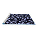 Sideview of Machine Washable Oriental Blue Industrial Rug, wshurb451blu