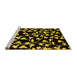 Sideview of Machine Washable Oriental Yellow Industrial Rug, wshurb451yw