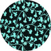 Round Oriental Turquoise Industrial Rug, urb451turq