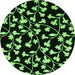 Round Oriental Green Industrial Rug, urb451grn