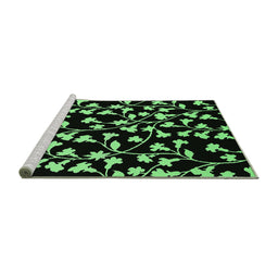 Sideview of Machine Washable Oriental Emerald Green Industrial Area Rugs, wshurb451emgrn
