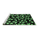 Sideview of Machine Washable Oriental Emerald Green Industrial Area Rugs, wshurb451emgrn