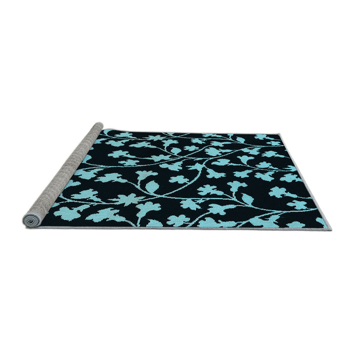 Sideview of Machine Washable Oriental Light Blue Industrial Rug, wshurb451lblu