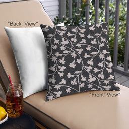 Front View of Mid-Century Modern Urban Square Black Throw Pillow, 18 inch by 18 inch, pwurb451