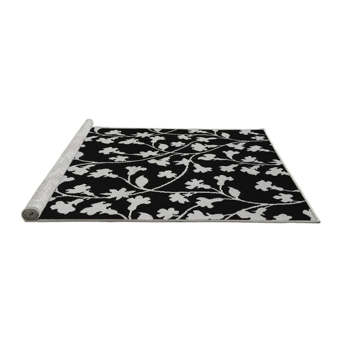 Sideview of Machine Washable Oriental Gray Industrial Rug, wshurb451gry