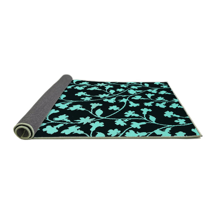 Sideview of Oriental Turquoise Industrial Rug, urb451turq