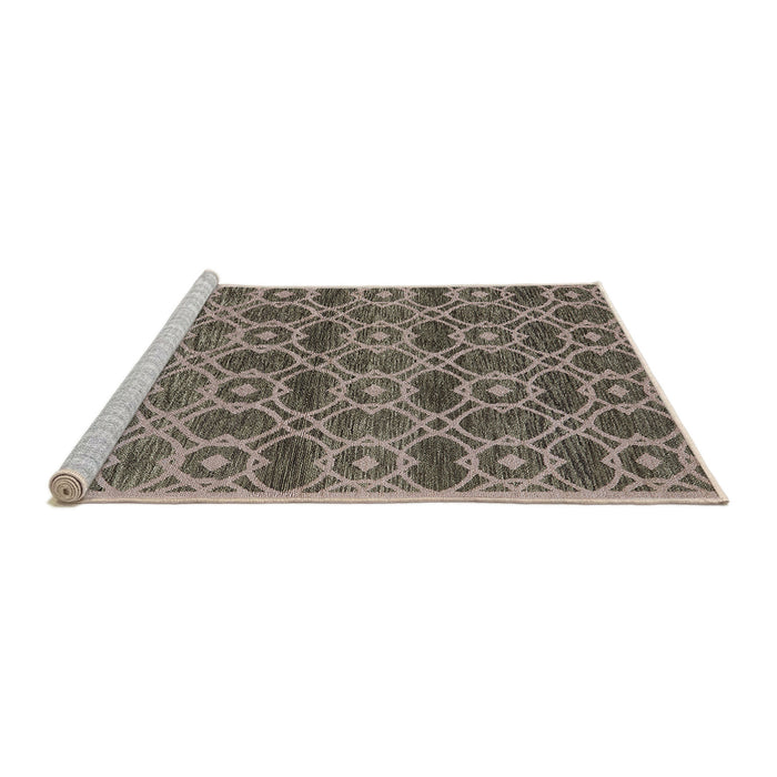 Sideview of Machine Washable Industrial Modern Coffee Brown Rug, wshurb452