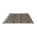 Sideview of Machine Washable Industrial Modern Coffee Brown Rug, wshurb452