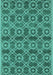 Machine Washable Oriental Turquoise Industrial Area Rugs, wshurb452turq