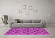 Machine Washable Oriental Pink Industrial Rug in a Living Room, wshurb452pnk