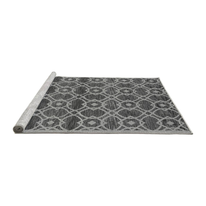 Sideview of Machine Washable Oriental Gray Industrial Rug, wshurb452gry