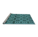 Sideview of Machine Washable Oriental Light Blue Industrial Rug, wshurb452lblu