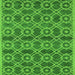 Square Oriental Green Industrial Rug, urb452grn