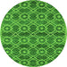 Round Oriental Green Industrial Rug, urb452grn