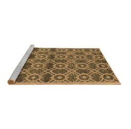 Sideview of Machine Washable Oriental Brown Industrial Rug, wshurb452brn