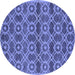 Round Oriental Blue Industrial Rug, urb452blu