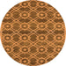 Round Oriental Orange Industrial Rug, urb452org