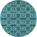 Round Oriental Light Blue Industrial Rug, urb452lblu