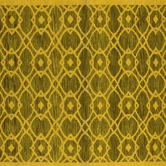 Square Machine Washable Oriental Yellow Industrial Rug, wshurb452yw