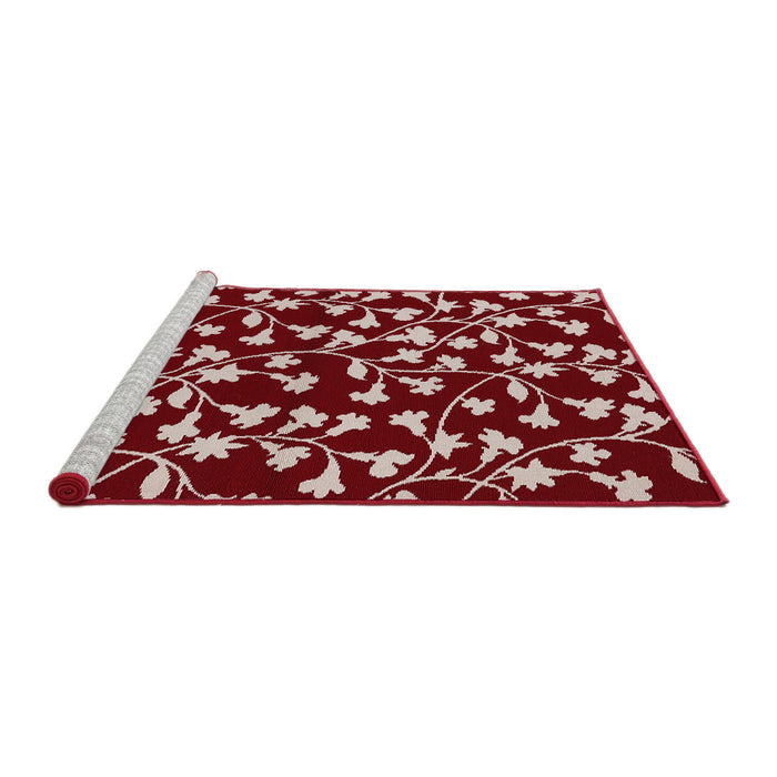 Sideview of Machine Washable Industrial Modern Rose Pink Rug, wshurb453