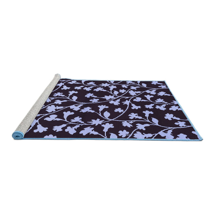 Sideview of Machine Washable Oriental Blue Industrial Rug, wshurb453blu