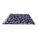 Sideview of Machine Washable Oriental Blue Industrial Rug, wshurb453blu