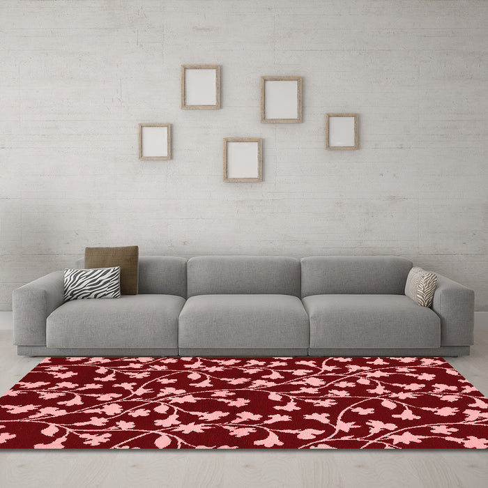 Industrial Red Washable Rugs