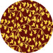 Round Machine Washable Oriental Yellow Industrial Rug, wshurb453yw