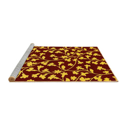 Sideview of Machine Washable Oriental Yellow Industrial Rug, wshurb453yw