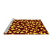 Sideview of Machine Washable Oriental Yellow Industrial Rug, wshurb453yw