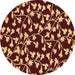 Round Machine Washable Oriental Brown Industrial Rug, wshurb453brn