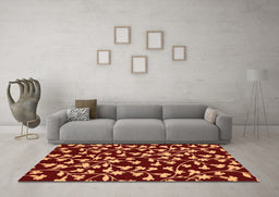 Machine Washable Oriental Orange Industrial Area Rugs in a Living Room, wshurb453org