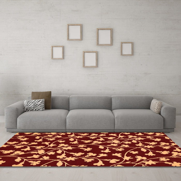 Machine Washable Oriental Orange Industrial Area Rugs in a Living Room, wshurb453org