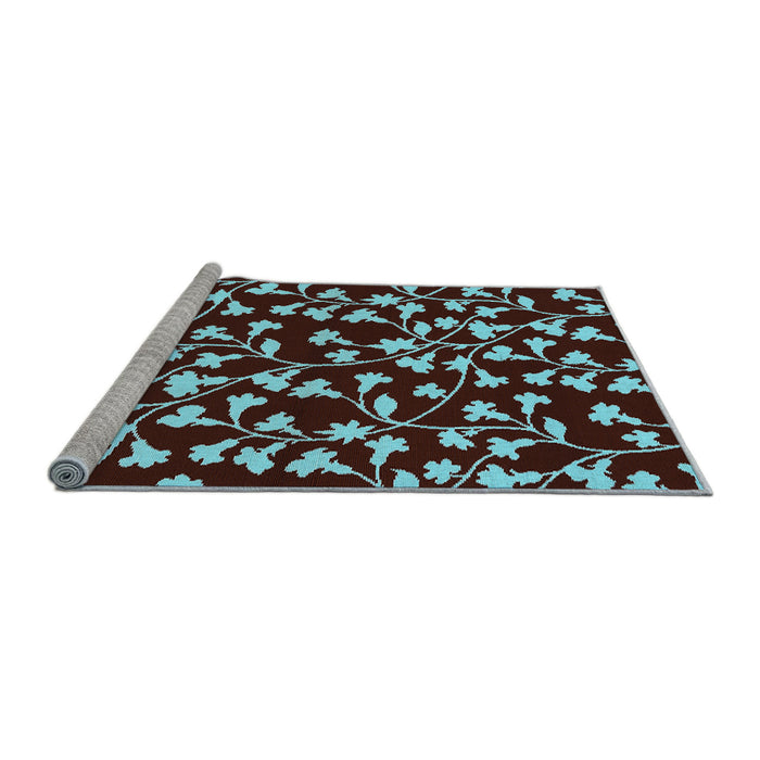 Sideview of Machine Washable Oriental Light Blue Industrial Rug, wshurb453lblu