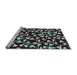 Sideview of Machine Washable Oriental Light Blue Industrial Rug, wshurb453lblu